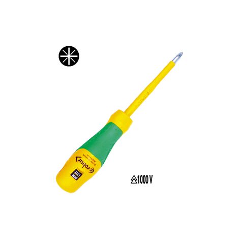 E-ROBUR - 221103 - Tournevis Pozidriv® isolé 1000 v n°0, 3,0x60 mm
