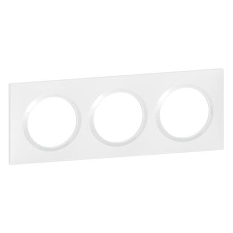 Plaque carrée dooxie 3 postes finition blanc