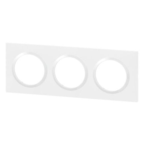 Plaque carrée dooxie 3 postes finition blanc