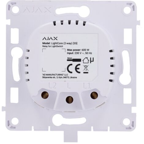 Relé para interruptor de luz conmutable - Inalámbrico 868 MHz Jeweller - Alcance de comunicación hasta 1100 m - Alimentación 230 V AC 50 Hz - Sin necesidad de cable neutro (1/2)