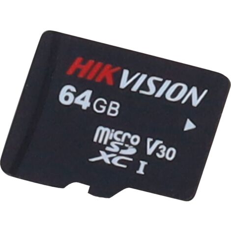 Carte mémoire Hikvision - Technologie 3D TLC NAND - Capacitè 64 GB - Classe 10 U3 V30 - Plus de 3000 cycles de lecture/écriture - Convient aux dispositifs de Vidéosurveillance (1/2)