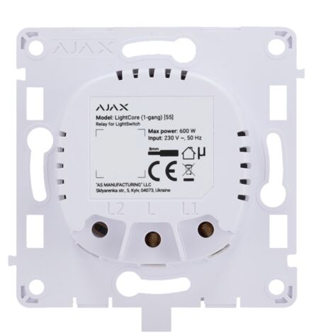 Relé para interruptor de luz inteligente simple - Inalámbrico 868 MHz Jeweller - Alcance de comunicación hasta 1100 m - Alimentación 230 V AC 50 Hz - Sin necesidad de cable neutro (1/2)