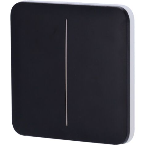 Panel táctil para interruptor de luz doble - Compatibilidad con AJ-LIGHTCORE-2G - Retroiluminación LED - Panel táctil sin contacto - Color negro (1/2)
