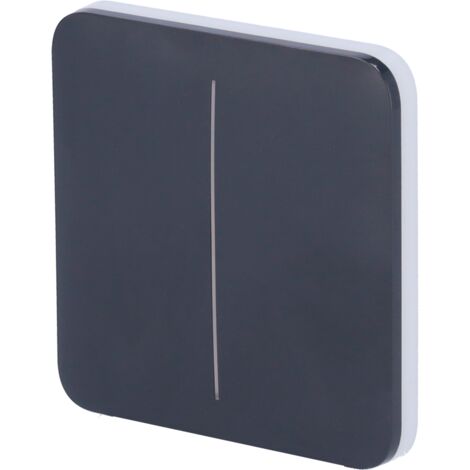 Panel táctil para interruptor de luz doble - Compatibilidad con AJ-LIGHTCORE-2G - Retroiluminación LED - Panel táctil sin contacto - Color grafito (1/2)