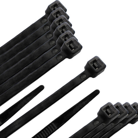 Index Bridas para cables de Nylon (Negro, L x An: 140 x 3,6 mm, 100 ud.)