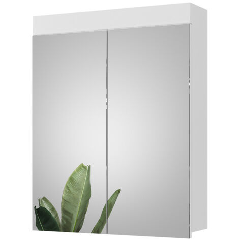 Armario con espejo para baño Luna, Blanco, 60 x 77 cm, Vicco