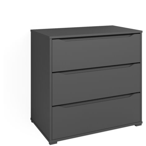 Aparador Ruben, Antracita, 80 x 77.6 cm con 3 cajones, Vicco