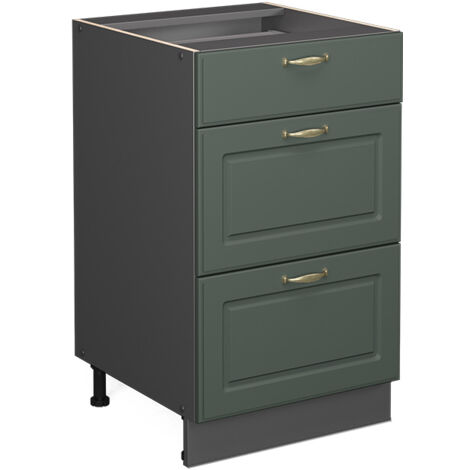Mueble bajo de cocina Fame-Line, Verde dorado Casa de campo, 50 cm sin encimera, Vicco