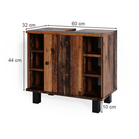 Mueble bajo lavabo Fynn, Madera antigua, 60 x 54 cm, Vicco