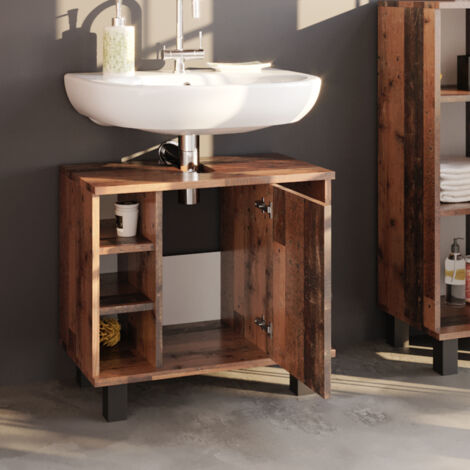 Mueble bajo lavabo Fynn, Madera antigua, 60 x 54 cm, Vicco