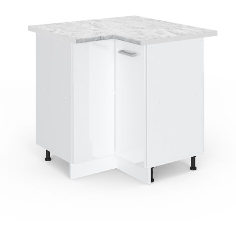 Armario de esquina R-Line, Blanco alto brillo, 75.6 cm , ET Mármol, Vicco