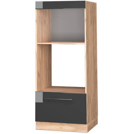 Armario para microondas Fame-Line, Antracita alto brillo, 60 cm abierto, Vicco (1/5)
