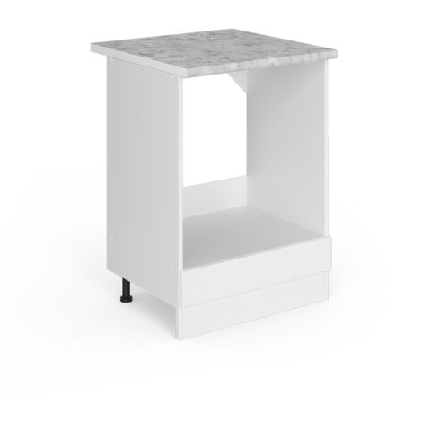 Armario para horno empotrado R-Line, Blanco alto brillo, 60 cm , ET Mármol, Vicco