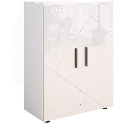 Armario de baño mediano Irma, Blanco alto brillo, 60 x 81 cm, Vicco