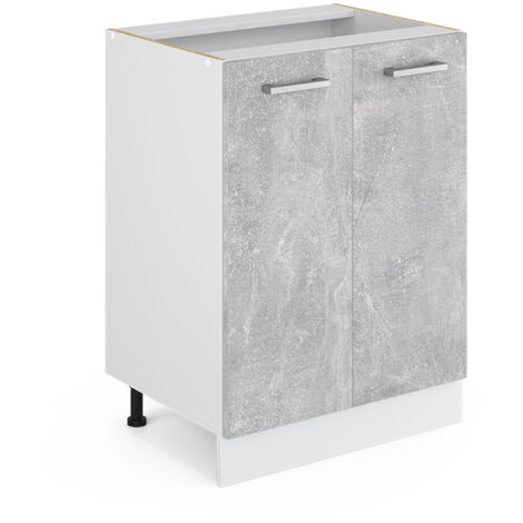 Mueble bajo de cocina R-Line, Hormigón, 60 cm sin encimera, Vicco (1/5)