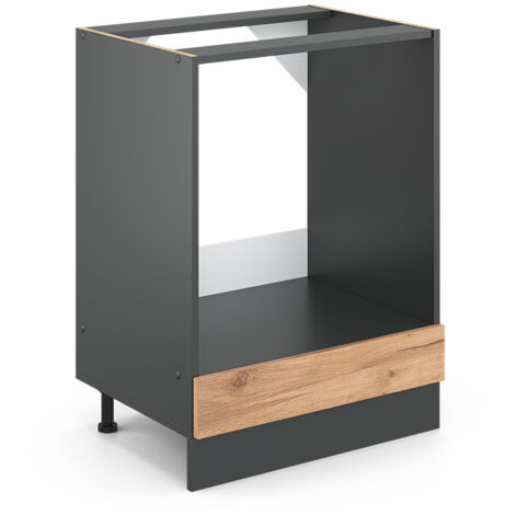 Armario para horno empotrado R-Line, Roble dorado, 60 cm sin encimera, Vicco