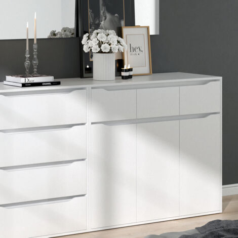 Aparador Ruben, Blanco, 120 x 101.6 cm con cajones, Vicco