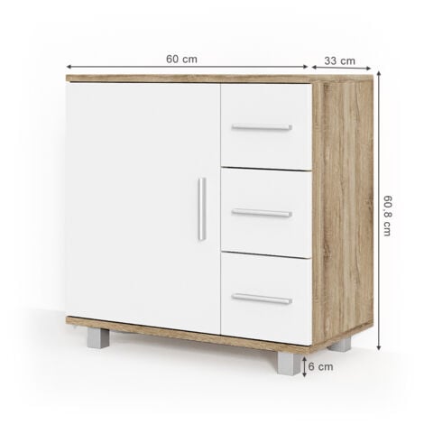 Mueble bajo lavabo Ilias, Sonoma, 60 x 60 cm, Vicco