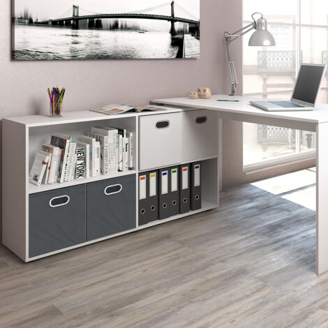 Escritorio de esquina FlexPlus, Blanco, 137 x 60 cm, Vicco
