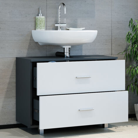 Mueble bajo lavabo Ilias, Antracita/blanco, 80 x 60.8 cm, Vicco
