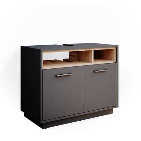 Mueble bajo lavabo Beatrice, Antracita, 80 x 64 cm, Vicco