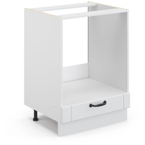 Armario para horno empotrado Fame-Line, Blanco casa de campo, 60 cm sin encimera, Vicco