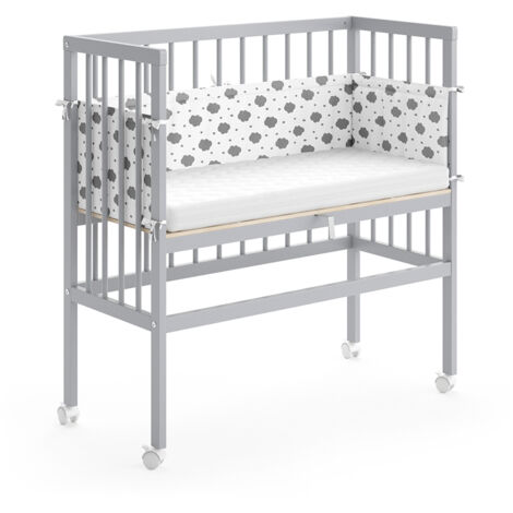 Cuna adicional Sophie, Gris, 94 x 90 cm 1 barandilla lateral, Vitalispa