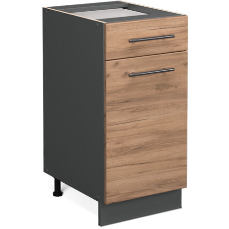 Mueble bajo de cocina Fame-Line, Roble dorado, 40 cm sin encimera, Vicco