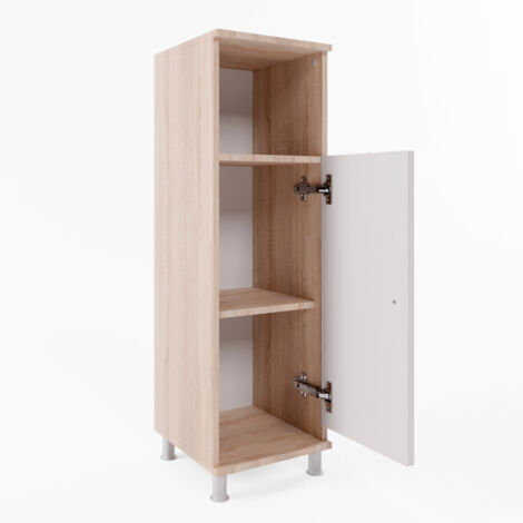 Armario mediano Fynn, Sonoma/Blanco, 30 x 95 cm, Vicco
