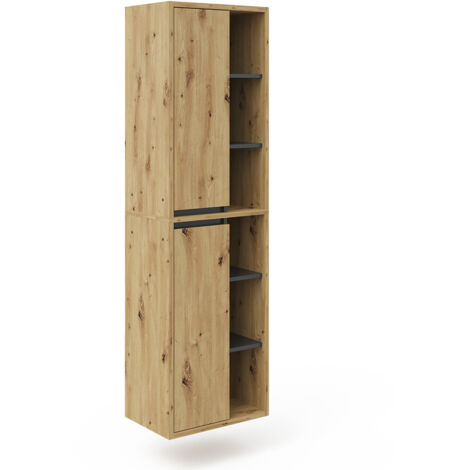 Armario de baño Viola, Roble artesanal, 50 x 170 cm, Vicco