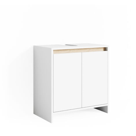 Mueble bajo lavabo Emma, Blanco/Sonoma, 58 x 60 cm, Vicco