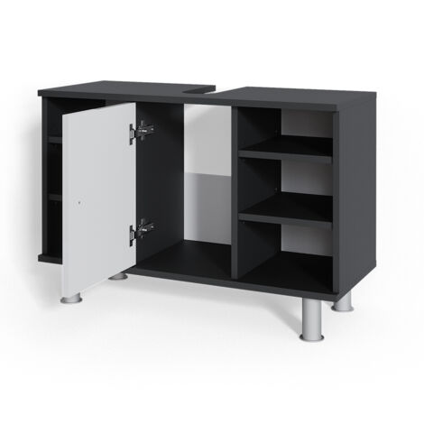 Mueble bajo lavabo Fynn, Blanco alto brillo, 80 x 54 cm, Vicco