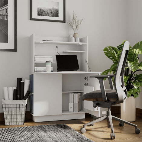 Escritorio secretario Alena, Blanco, 85 x 27 cm, Vicco