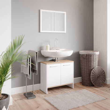 Mueble bajo lavabo Elvio, Blanco, 60.4 x 55 cm, Vicco