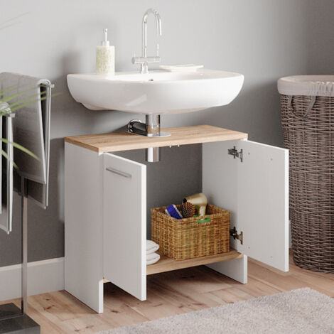 Mueble bajo lavabo Elvio, Blanco, 60.4 x 55 cm, Vicco