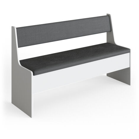 Banco de comedor Roman, Blanco, 136.6 x 41.5 cm, Vicco
