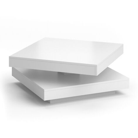 Mesa de centro Elias, Blanco, 70 x 70 cm, Vicco