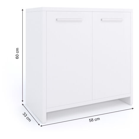Mueble bajo lavabo Kiko, Blanco, 58 x 60 cm, Vicco