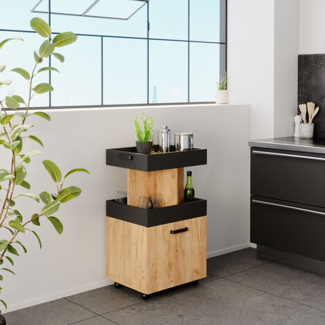 Mueble con ruedas Kamber, Roble dorado, 50 x 88.6 cm, Vicco