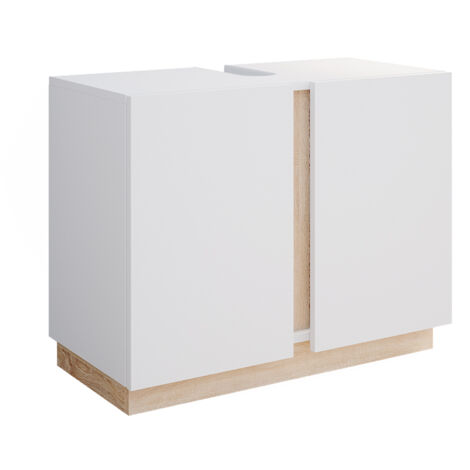 Mueble bajo lavabo Gloria, Blanco, 70.4 x 55.5 cm con 2 puertas, Vicco