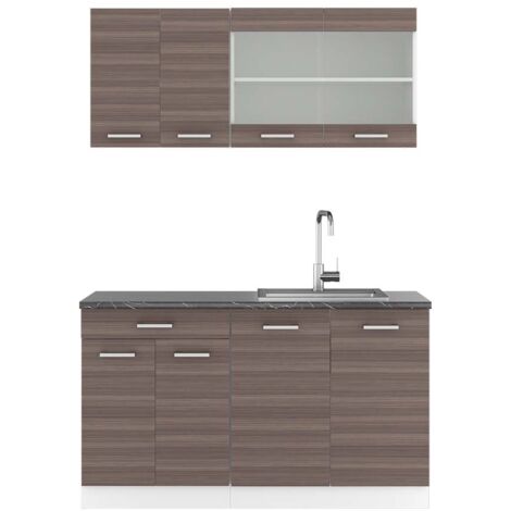 Cocina versátil R-Line, Precioso gris/blanco, 140 cm , ET Antracita, Vicco (1/5)