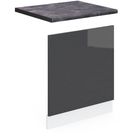 Panel frontal R-Line, Antracita alto brillo, 60 cm , ET Antracita, Vicco