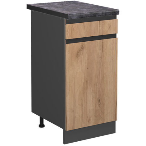Mueble bajo de cocina R-Line, Roble dorado, 40 cm , ET Antracita, Vicco