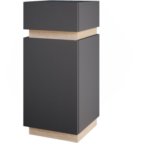 Armario mediano Gloria, Antracita, 33 x 75.5 cm con puerta y cajón, Vicco