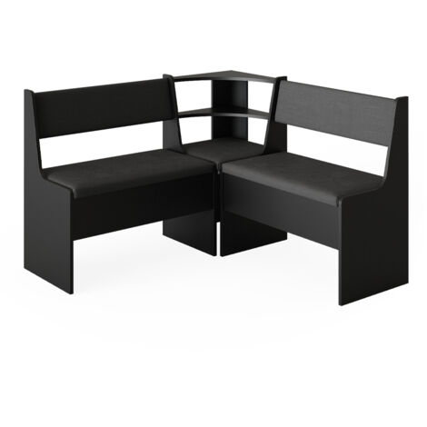 Banco de comedor Roman, Negro, 120 x 41.5 cm, Vicco