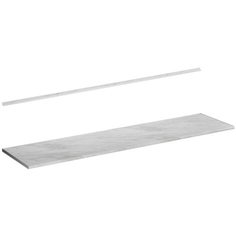 Encimera de cocina R-Line, Mármol blanco, 240 cm, Vicco