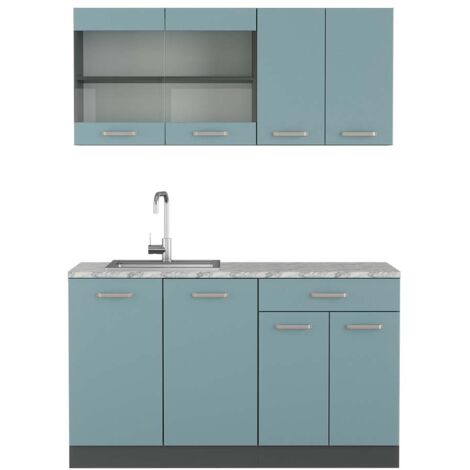Cocina versátil R-Line, Gris azulado/antracita, 140 cm , ET Mármol, Vicco (1/5)