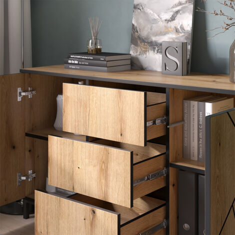 Aparador Hatto, Roble, 124 x 69.6 cm, Vicco