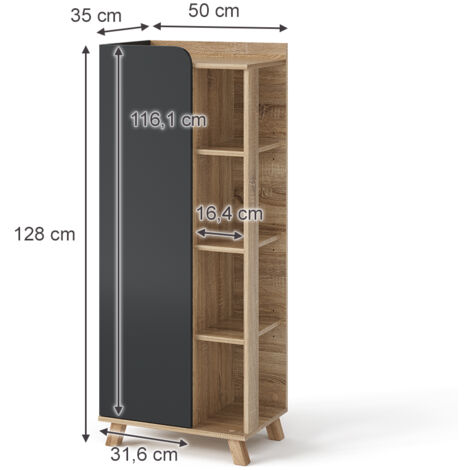 Mueble De Baño Midi Lucie De Bambú - Medidas 40 X 124 X 36 Cm, Con Estantes, Fácil Montaje