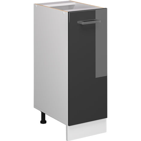 Mueble bajo universal R-Line, Antracita alto brillo, 30 cm con puerta, sin encimera, Vicco